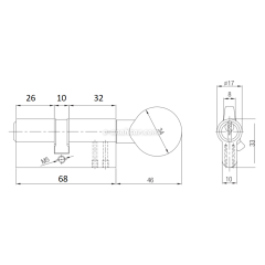 Tursan Cerman Topuzlu Barel 68 mm Nikel 306/CM