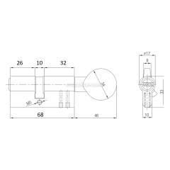 Tursan Bilyalı Topuzlu Barel 68 mm Nikel 306/BM