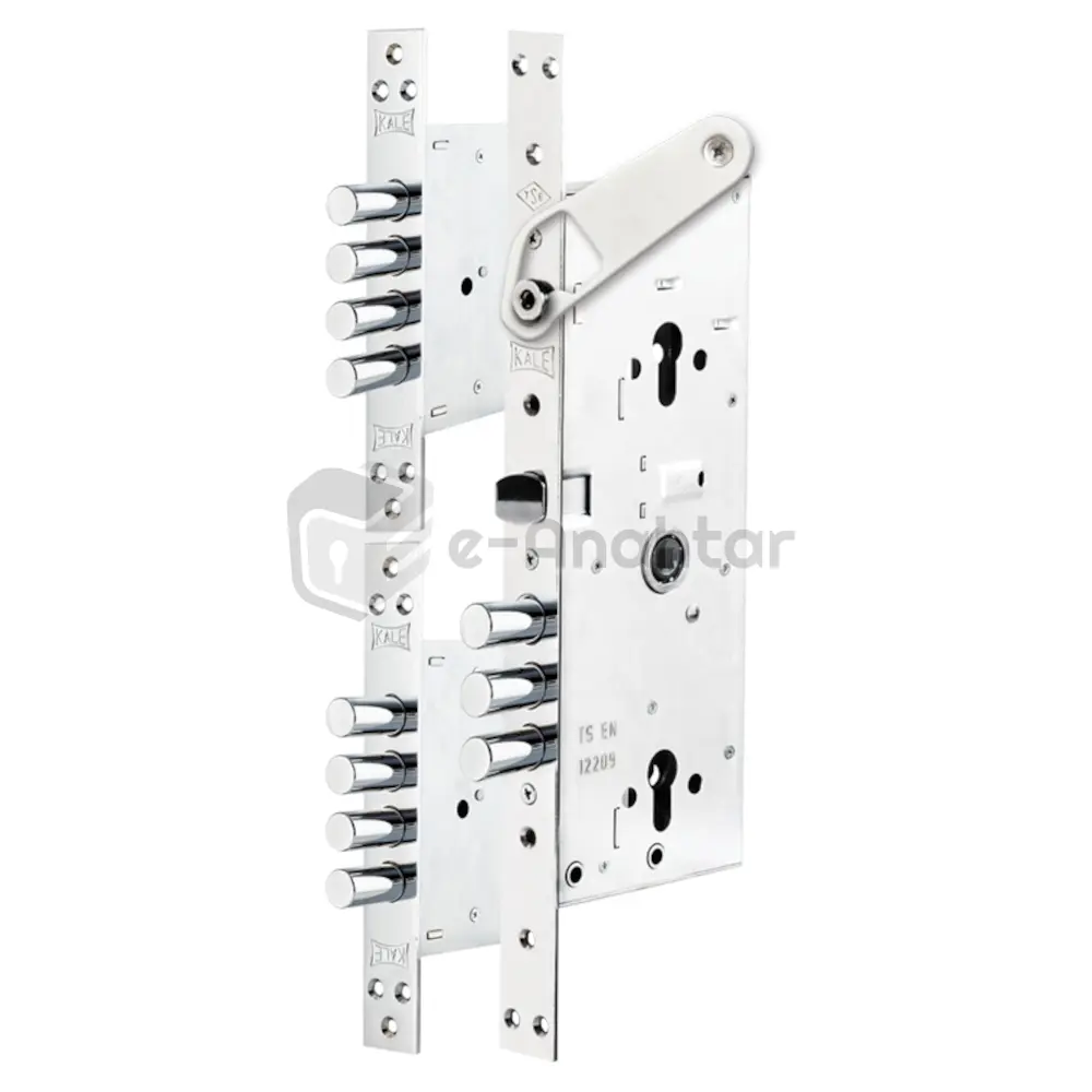 Kale Multisistem Merkezi Çelik Kapı Kilidi Gizli Emniyet Kelepçeli 63 mm Krom (BNE+GMC) – 256 G