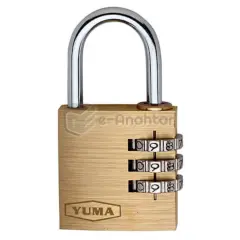 Yuma Şifreli Pirinç Asma Kilit 30 mm Sarı – 2130