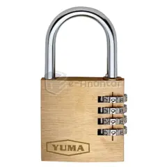 Yuma Şifreli Pirinç Asma Kilit 40 mm Sarı – 2140