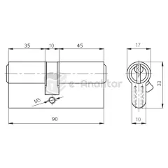Ymk Standart Kapı Silindiri 90 mm Saten – B90HS
