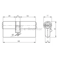 Ymk Bilyalı Kapı Silindiri 68 mm Saten – B68HBSK